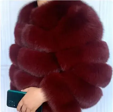 Thumbnail: Women’s Luxury Short Faux Fur Puffer Jacket with Turn‑Down Collar