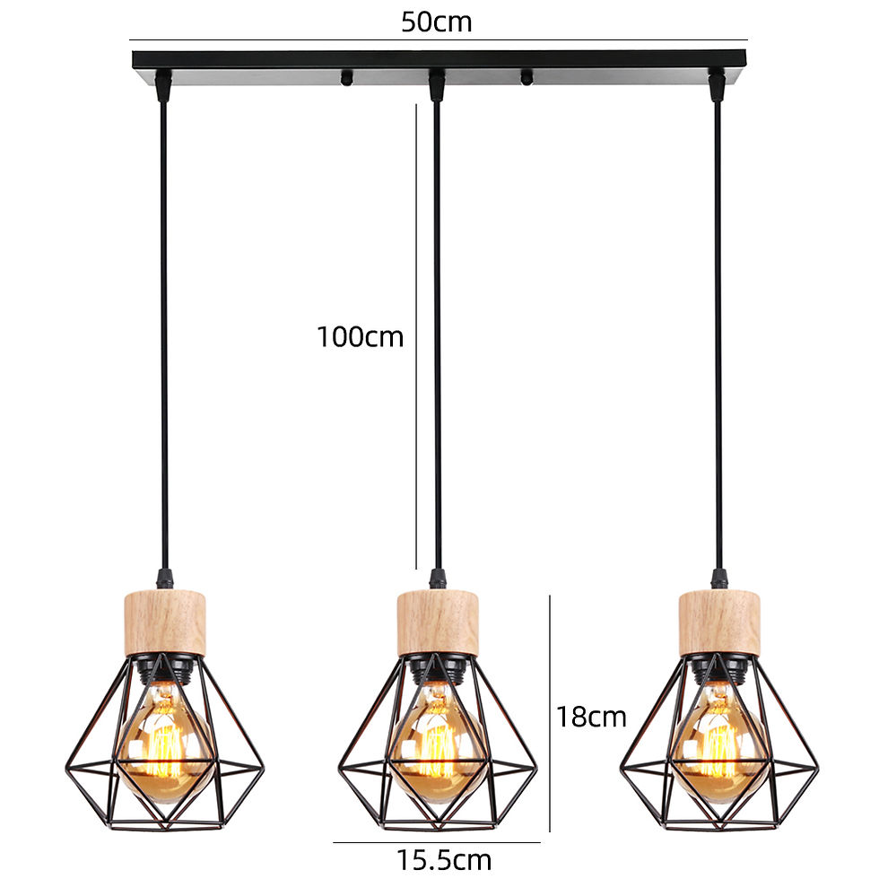Thumbnail: 1/3-Head Modern Industrial Pendant Lamp with Adjustable Cord for Living Room