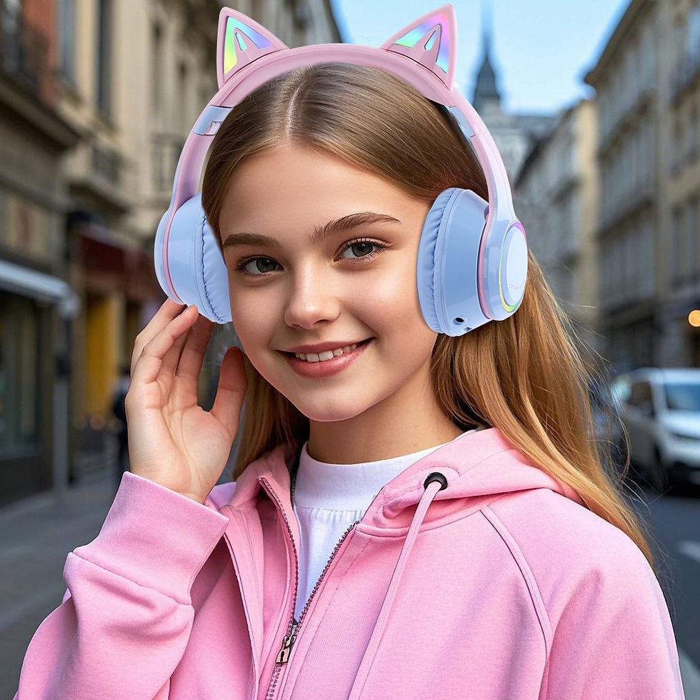 Thumbnail: Gradient Cat Ear Wireless Bluetooth Headphones with Microphone