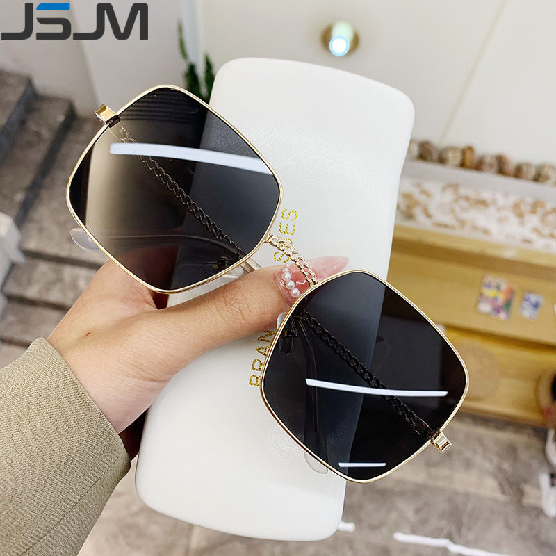 Thumbnail: Big Frame Square Women Sunglasses Luxury Metal Classic Fashion Shades