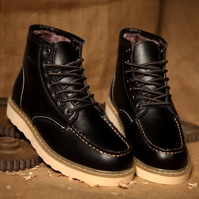 Thumbnail: Genuine Leather Mens Desert Boots Soft Sole Outdoor Walking Casual Shoes