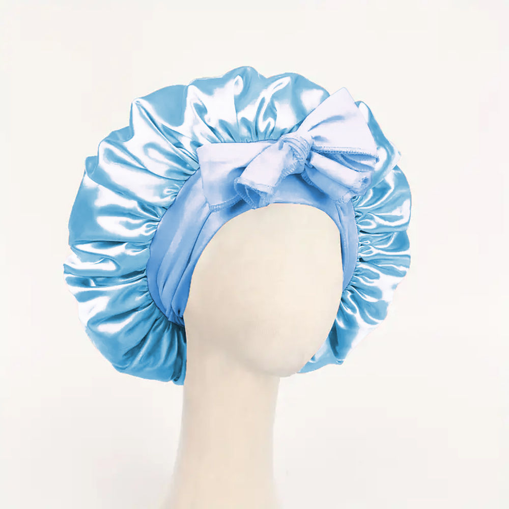 Adjustable Satin Sleep Bonnet with Tie Band – 16 Color Options for Adults