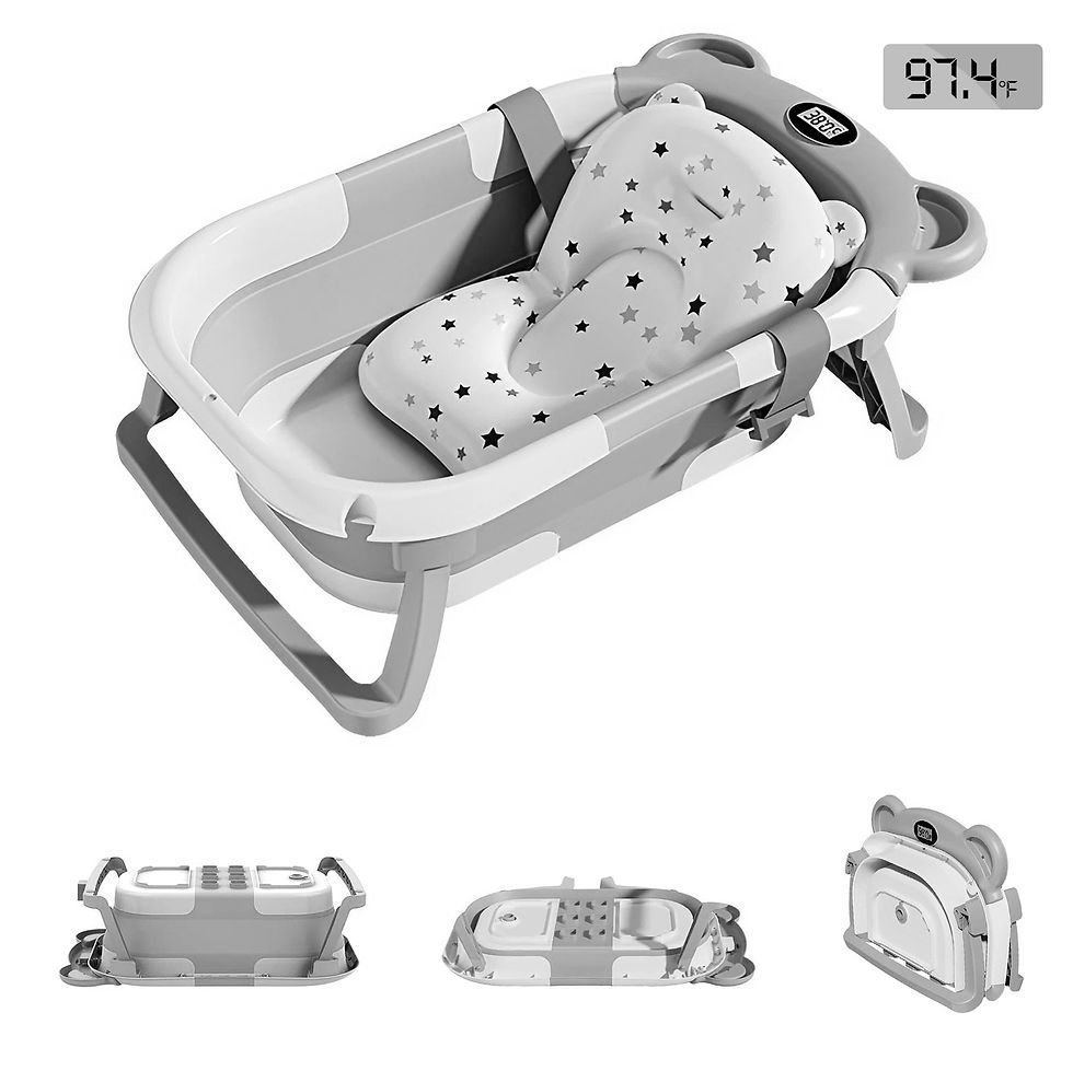 Thumbnail: Portable Travel Baby Bathtub – Collapsible Design with Thermometer & Soft Float