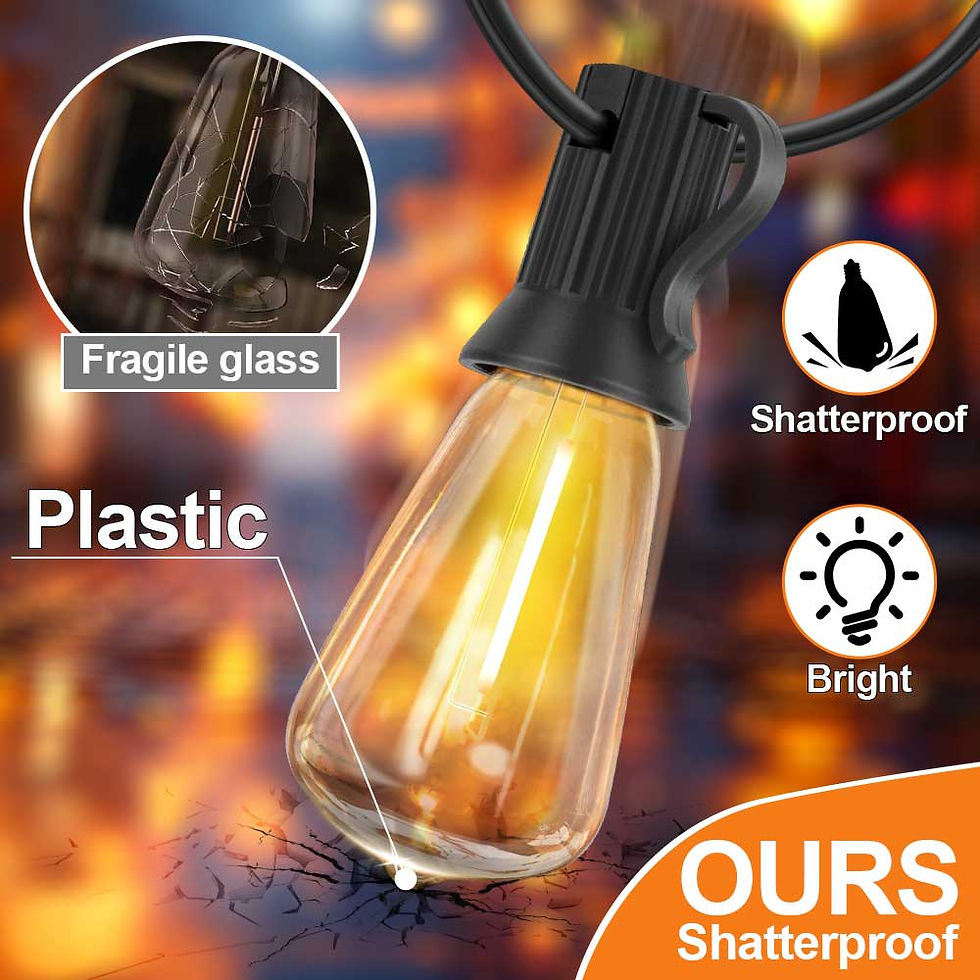 Thumbnail: Outdoor ST38 LED String Lights with Vintage Bulbs