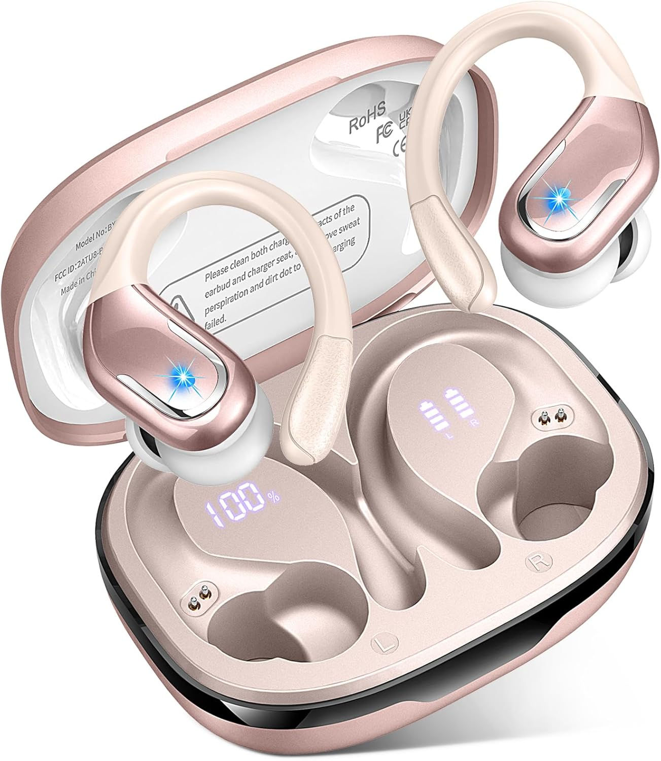 Wireless Bluetooth 5.3 Sport Earbuds with ENC Noise Cancellation