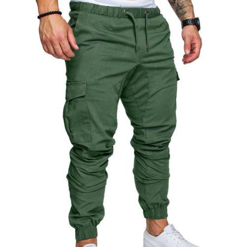 Thumbnail: Men's Casual Jogging Cargo Pants – Solid Color, Multi-Pocket, Summer Fit