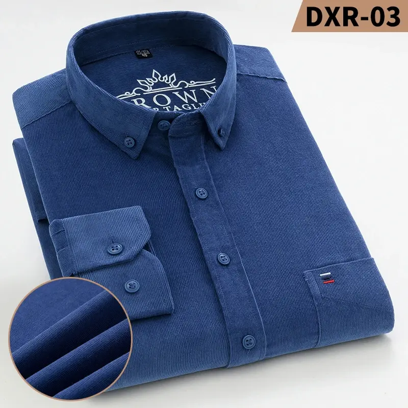 Thumbnail: Men's Corduroy Shirt – Warm Long Sleeve for Autumn & Winter