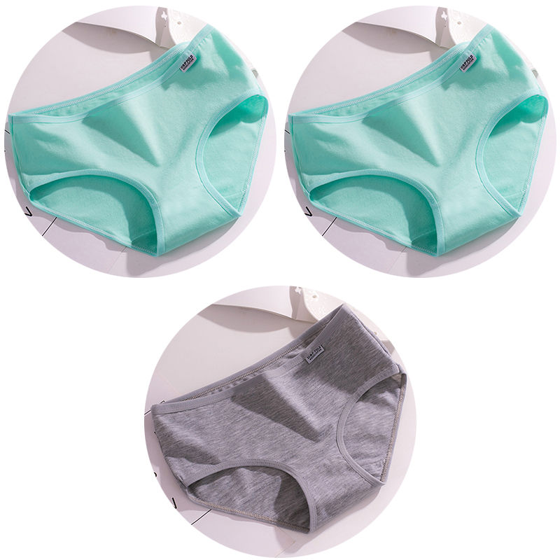 Thumbnail: 3Pcs/Set Candy Color Underwear Womens Comfortable High-quality Cotton Panties