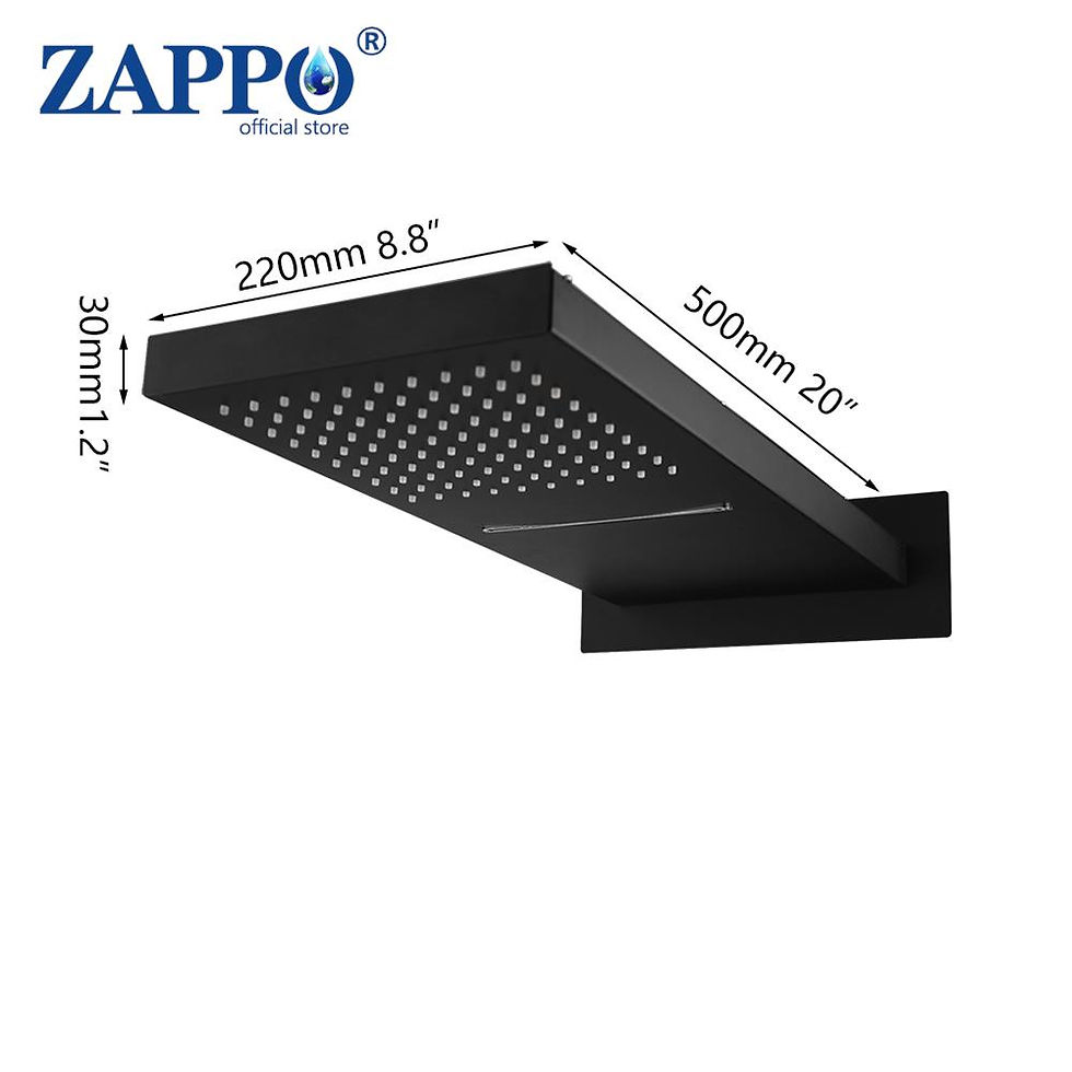 Thumbnail: Matte Black Luxury Bathroom Shower Faucet Set with Rainfall & Waterfall