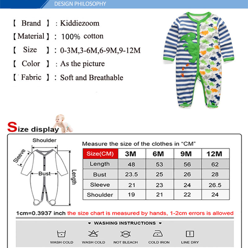 Thumbnail: Newborn Pajamas 1/2Pcs Baby Romper Long Sleeve