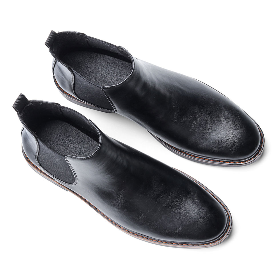 Thumbnail: Mens Chelsea Boots Genuine Leather Retro Comfortable Fashion Ankle Shoes
