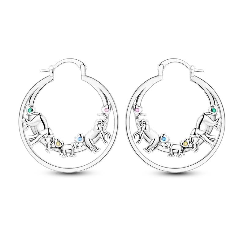 Thumbnail: Sterling Silver Hoop Earrings with Sparkling Zircon – Fine Jewelry for Women