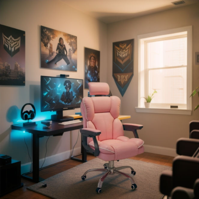 Thumbnail: Ergonomic Gaming Office Chair – High Back Swivel Recliner with Headrest
