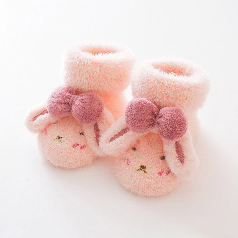 Thumbnail: Cartoon Baby Plush Floor Socks – Anti-Slip Rabbit Indoor Winter Socks (0–12M)