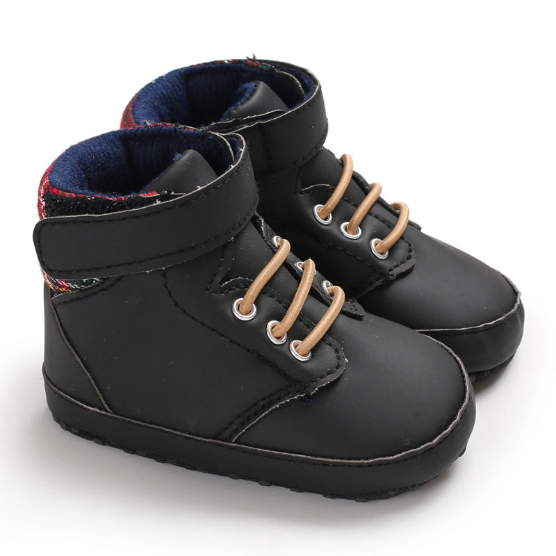 Thumbnail: Infant Non Slip First Walker Shoes for Boys and Girls Casual Black Sneakers