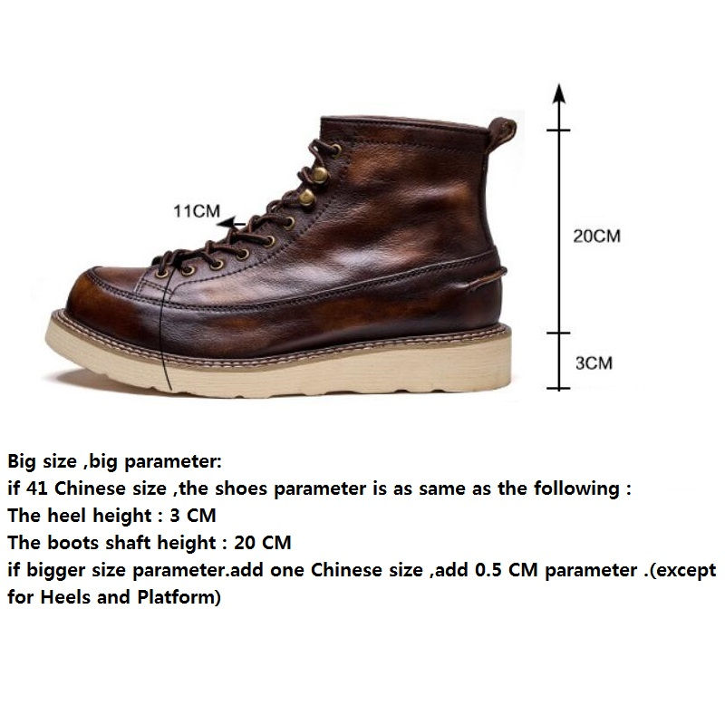 Thumbnail: Men’s Genuine Leather Ankle Boots – British Style Lace-Up Riding Boots