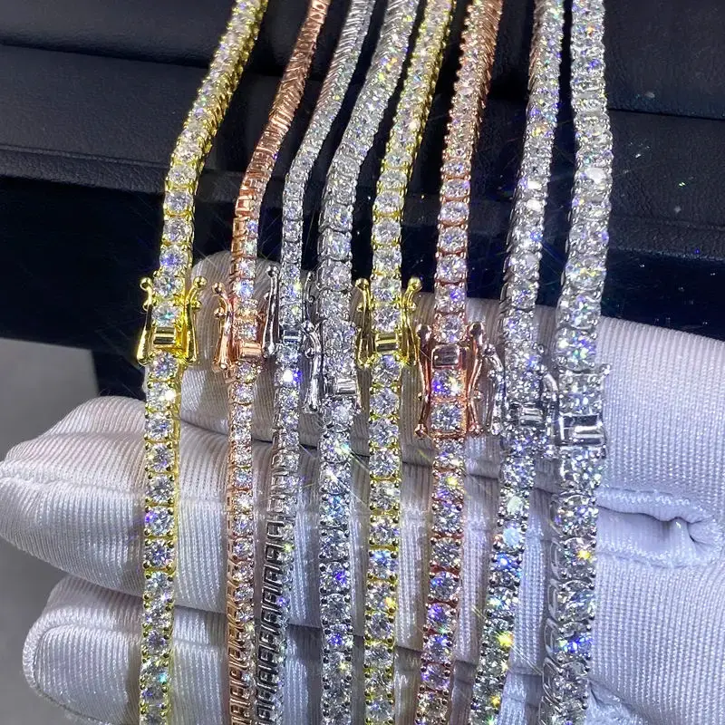 Thumbnail: Unisex 925 Sterling Silver Moissanite Tennis Chain – Hip Hop Jewelry