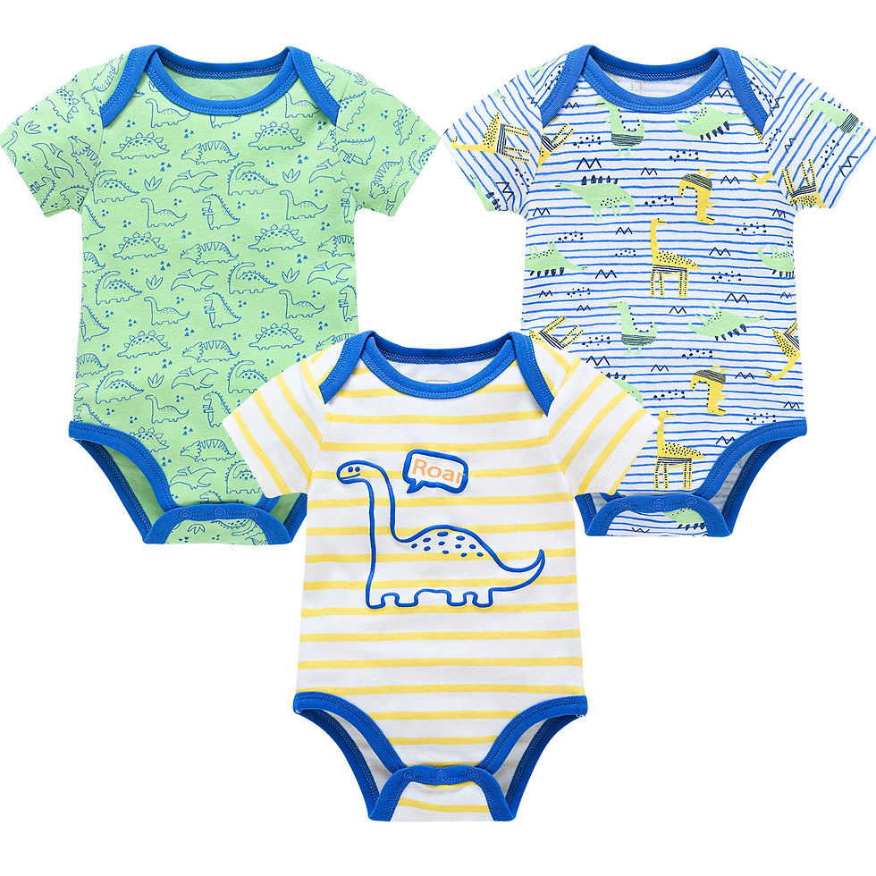Thumbnail: 3/6 Pcs Baby Girls/Boys Cotton Short Sleeve Bodysuits