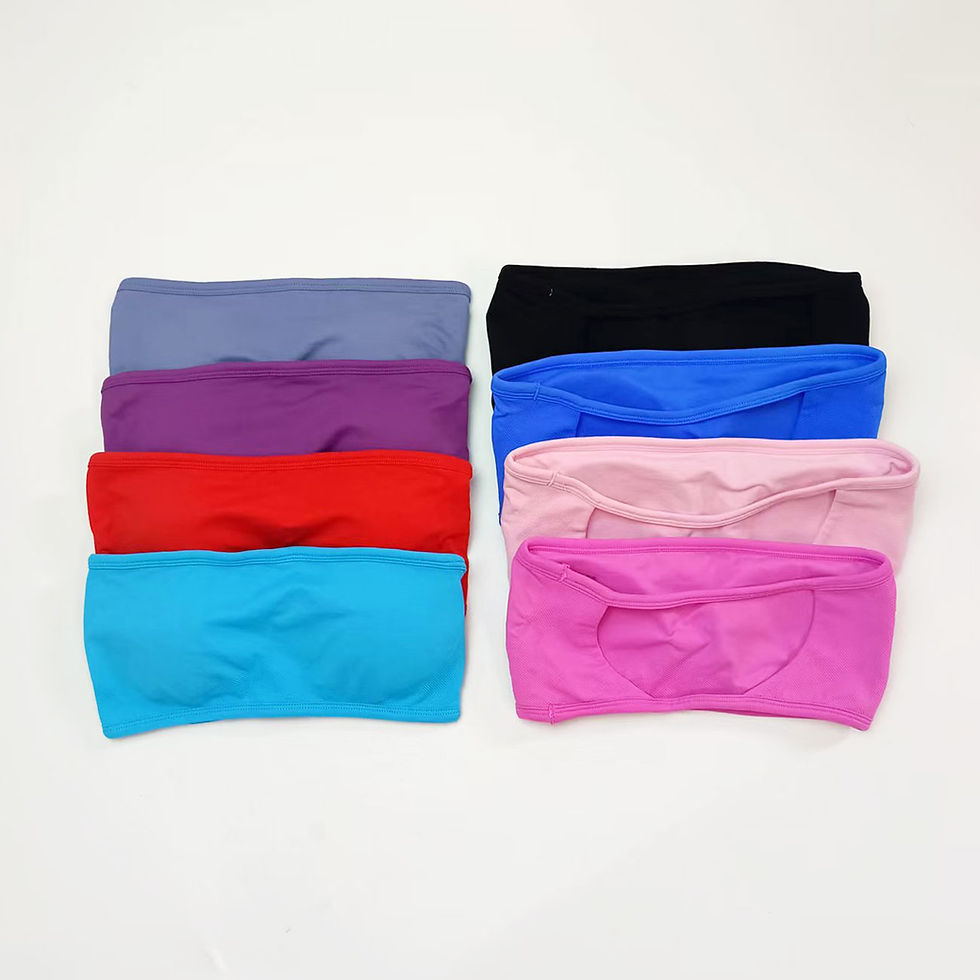 Thumbnail: Backless Bandeau Sports Bra – Quick Dry Yoga Tube Top for Women