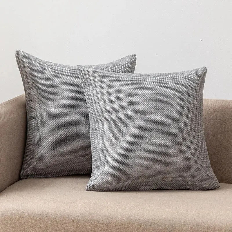 Thumbnail: Soft and Durable Classic Linen Square Pillow Case for Sofa, Bed, and Car
