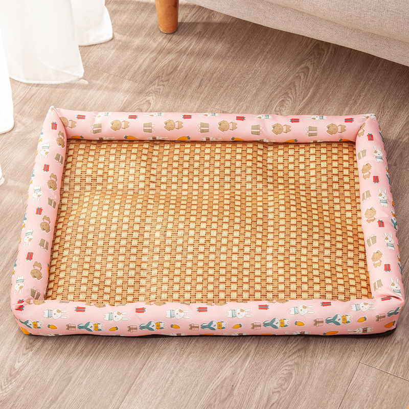 Thumbnail: Pet Summer Cooling Mat Breathable Rattan Sofa Pad for Dogs and Cats
