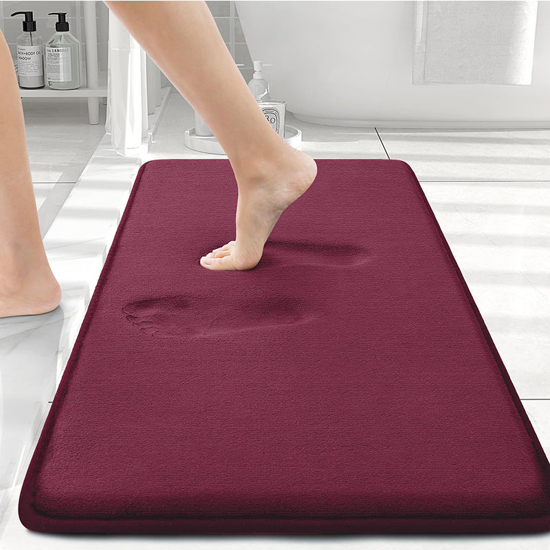 Thumbnail: Homaxy Memory Foam Bathroom Mat – Solid Color, Non-Slip, Large Size