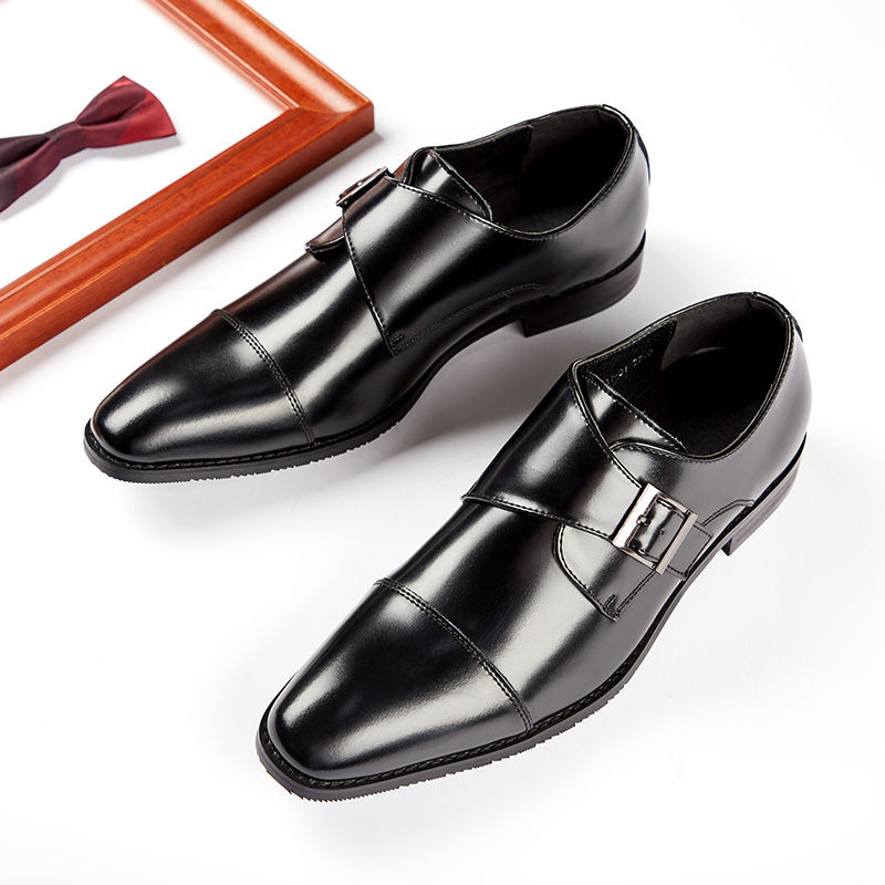 Thumbnail: Men’s Luxury Leather Monk Strap Loafers