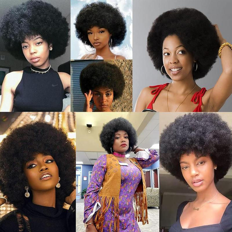 Thumbnail: Crown Hair Afro Kinky Bob Wig Glueless Brazilian Human Hair