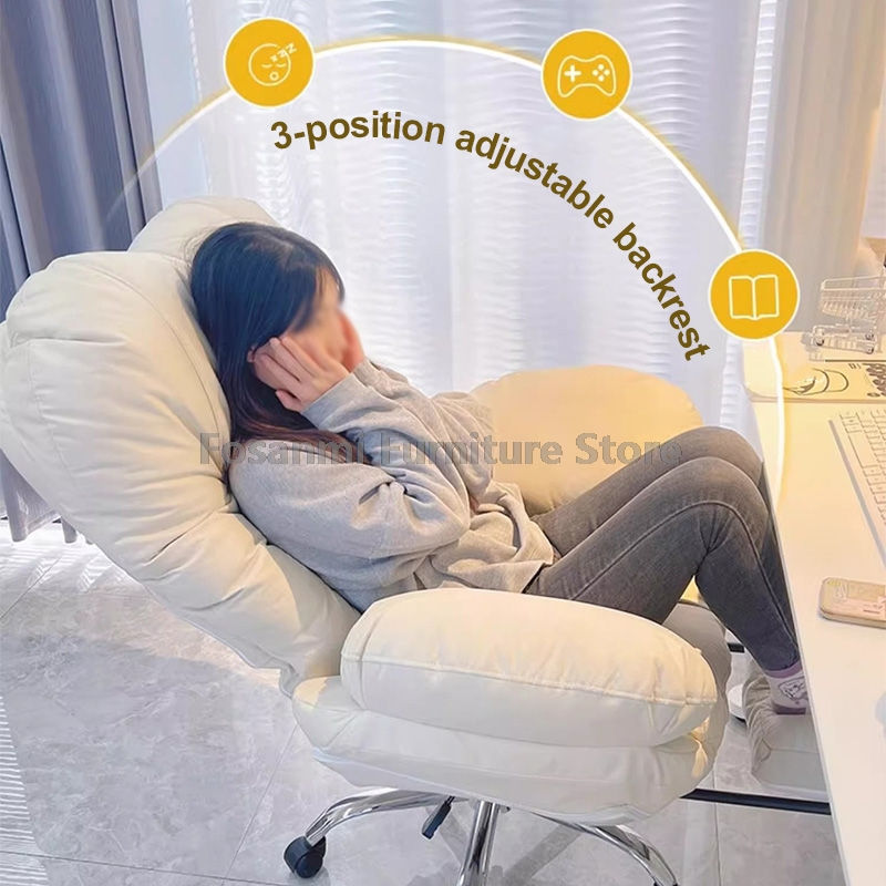 Thumbnail: Fosanmi Large Soft Office Chair – Leather Gaming Swivel Chair with Footrest