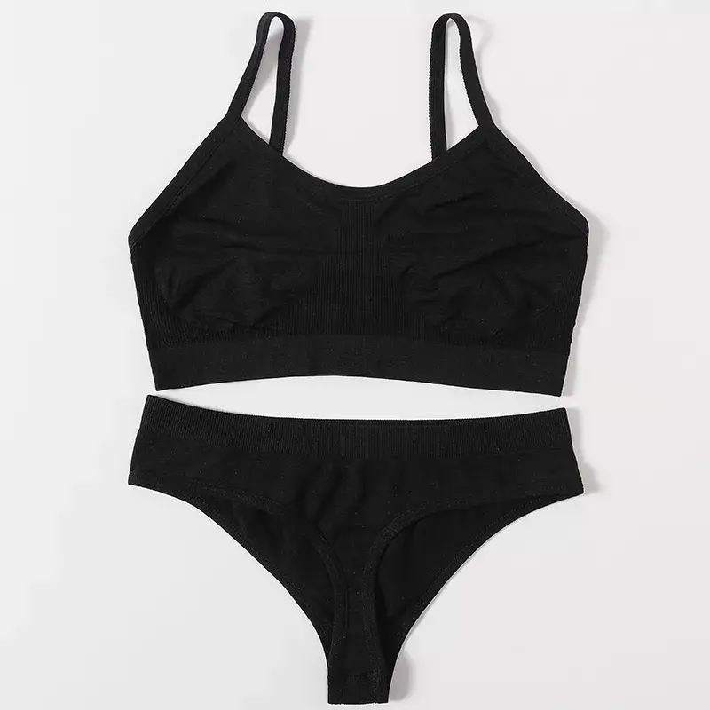 Thumbnail: Women’s Seamless Bra & Low Waist Thong Panty Set