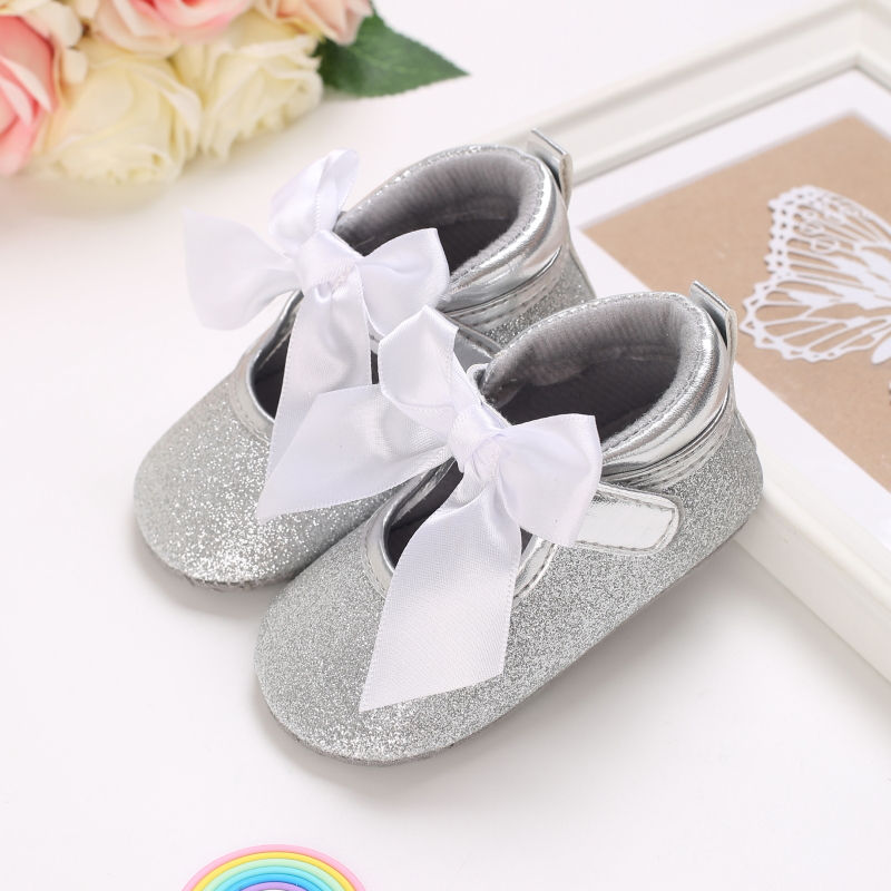 Thumbnail: VALEN·SINA Pink Baby Girl Shoes – Non-Slip PU First Walkers with Bow