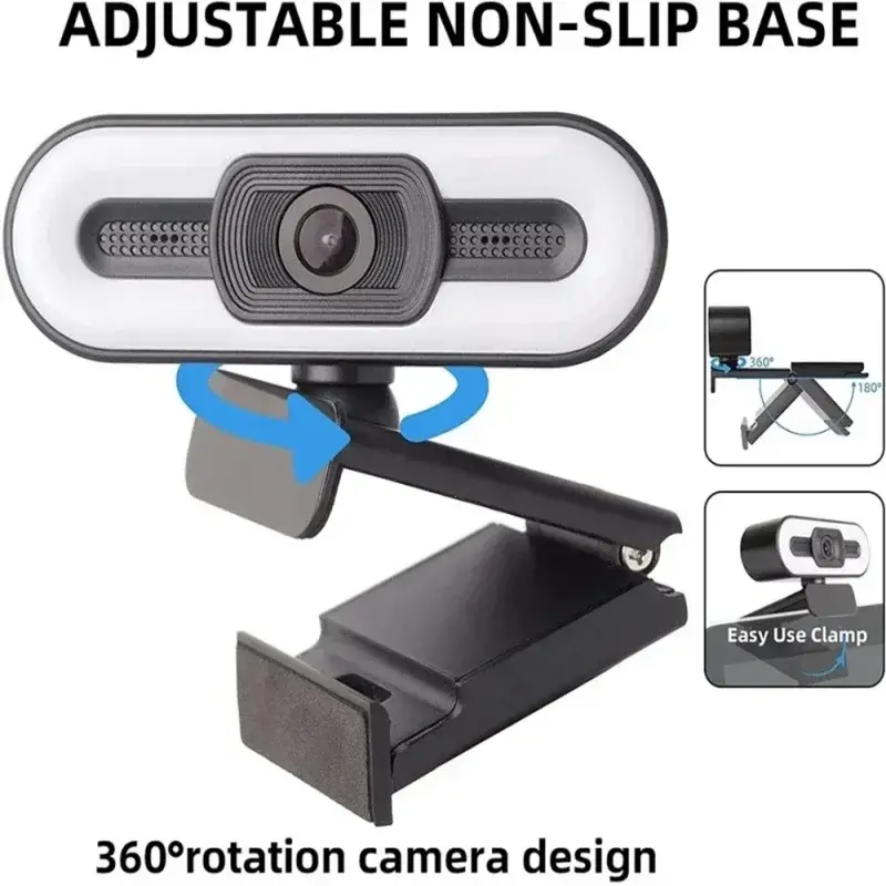Thumbnail: Webcam with Fill Light – Autofocus, Night Vision, USB 2.0 for PC & Laptop