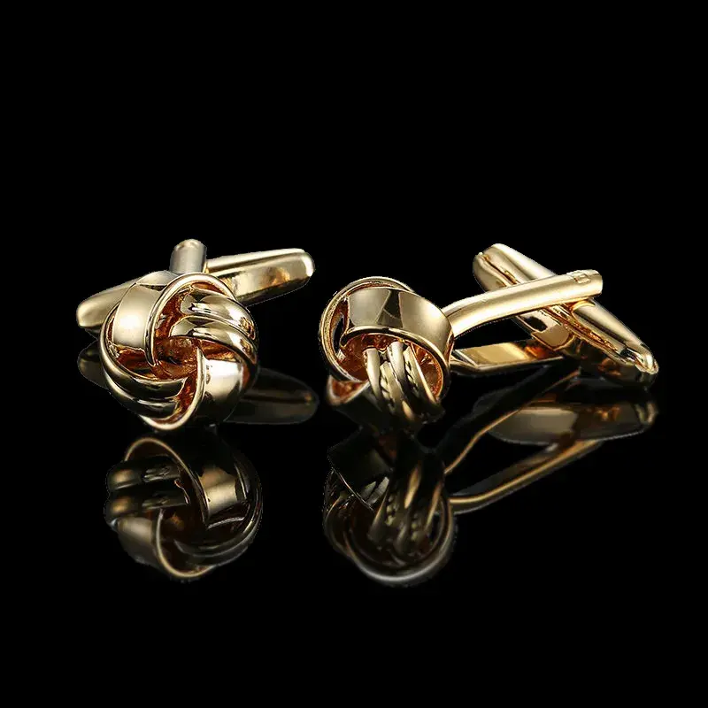 Thumbnail: 18K Gold‑Plated Brass Luxury Men’s Cufflinks Classic French Shirt Gift