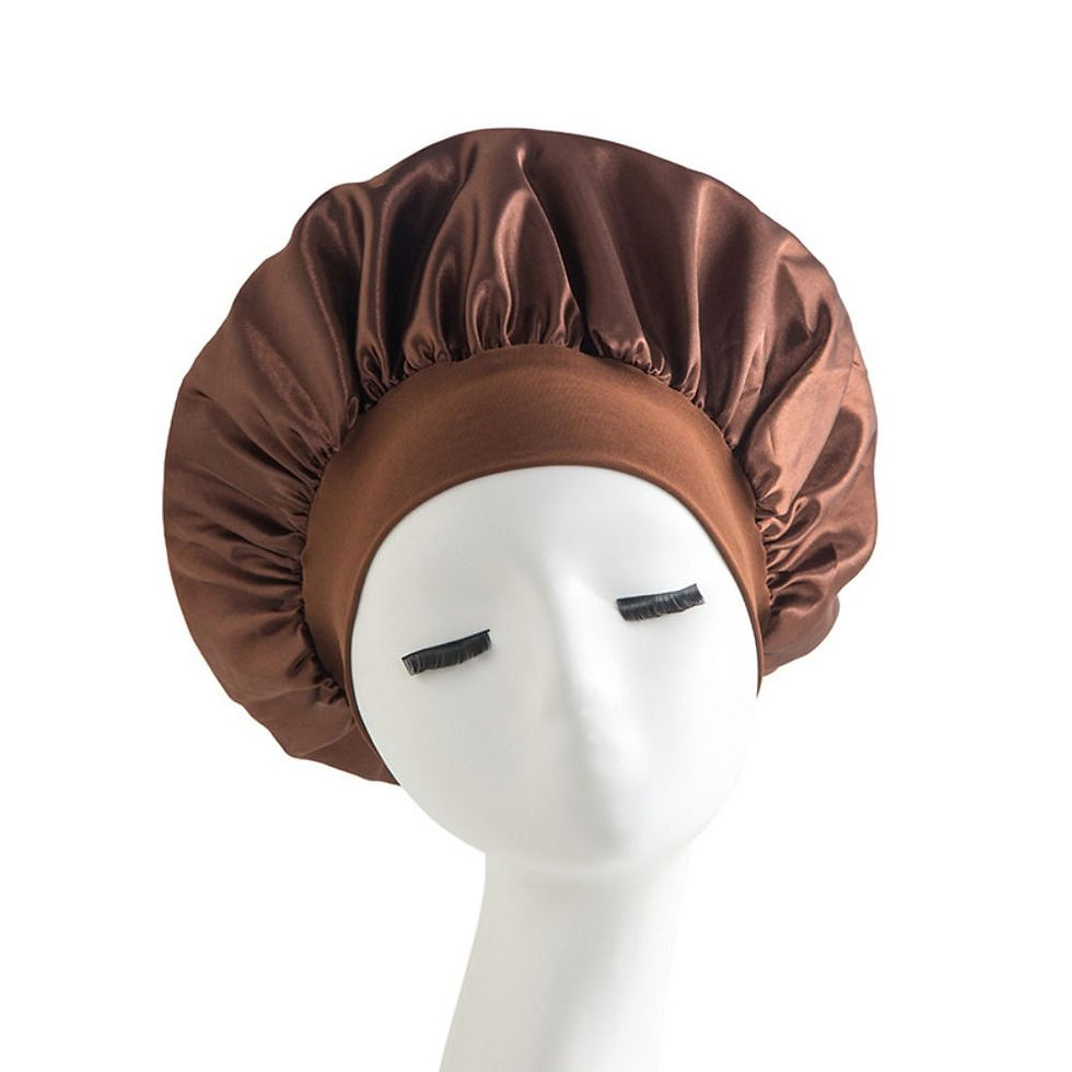 Thumbnail: Soft Satin Sleep Bonnet – Large Elastic Imitation Silk Night Cap