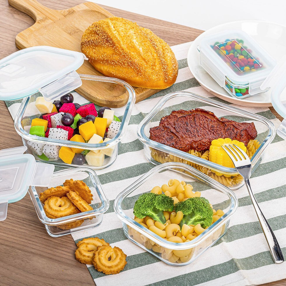 Thumbnail: Microwaveable Glass Lunch Box Set for Office and Home Use