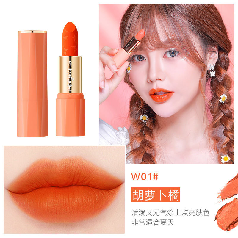 Thumbnail: Orange Matte Waterproof Lipstick – Long-Lasting, Non-Stick Cup