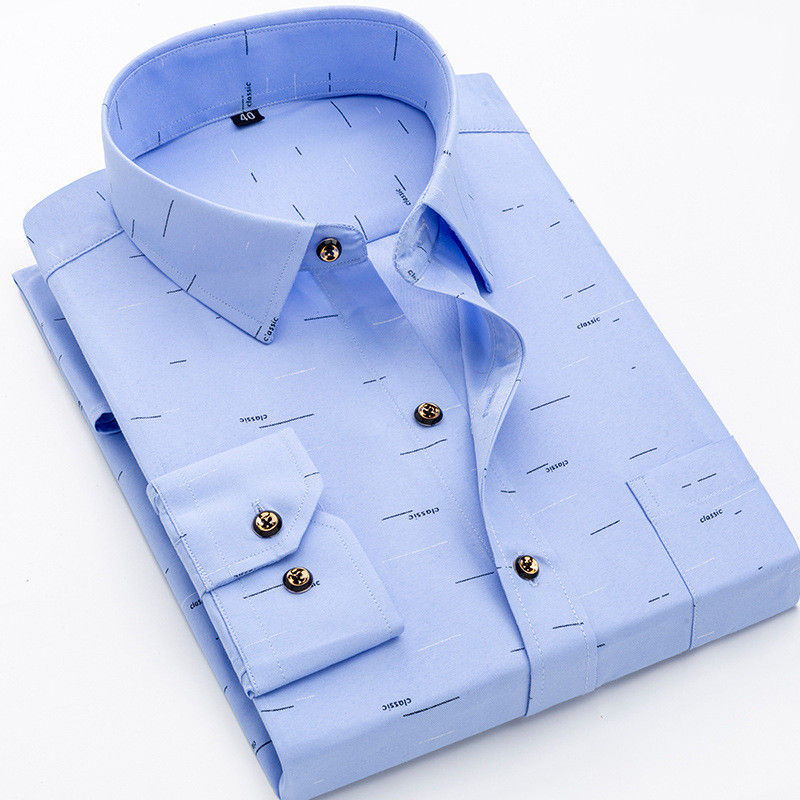 Thumbnail: Men’s Plaid Floral Printed Slim Fit Button‑Up Dress Shirt
