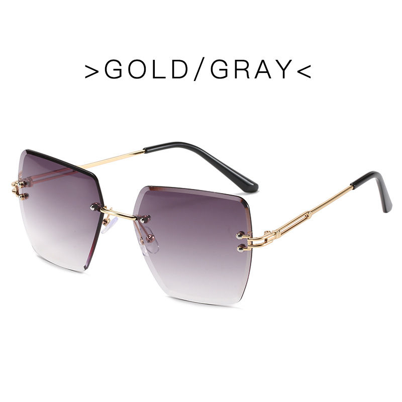 Thumbnail: Polygonal Frameless Gradient UV400 Sunglasses Men Women