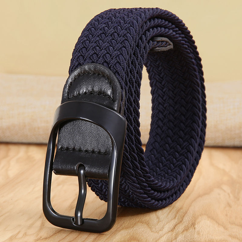 Thumbnail: Elastic Woven Canvas Belt – 3.2cm Width, Non-Hole Design, Unisex Fashion