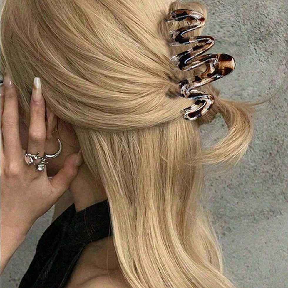 Thumbnail: Premium Wave Shark Hair Claw Clip for Women – 3PCS Set
