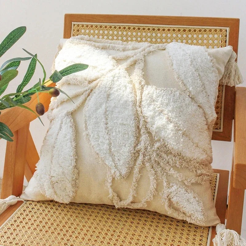 Thumbnail: Tufted Tassel Mori Style Cushion Pillow Cover for Home & Hotel