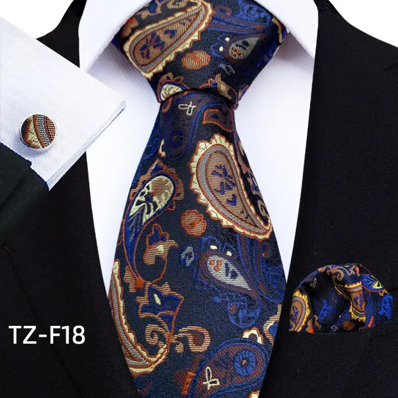 Thumbnail: Green Paisley Silk Tie Set 8cm Luxury Wedding Gift