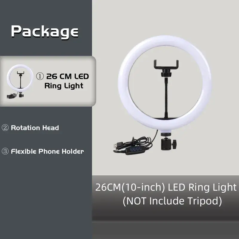10-Inch LED Ring Light with Phone Holder for Makeup, Video & Live Streaming