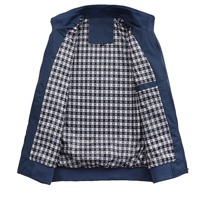 Thumbnail: Mens Slim Fit Bomber Jacket with Buttons and Pockets for Autumn and Winter