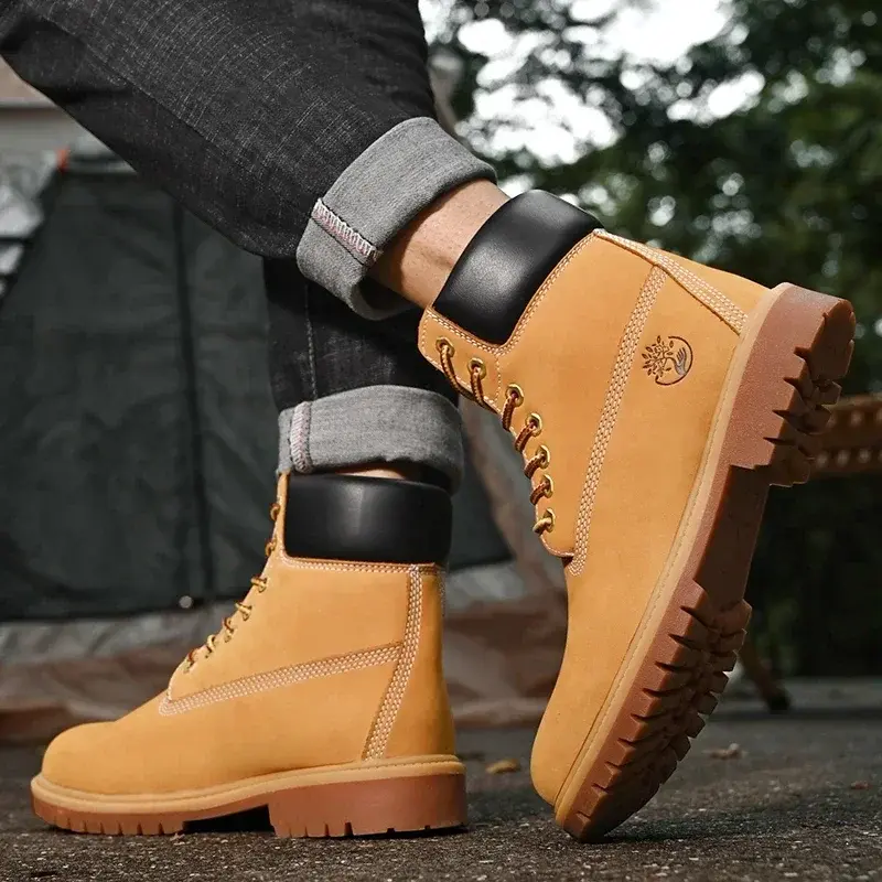 Thumbnail: High Top Leather Fashion Boots for Men and Women Outdoor Casual