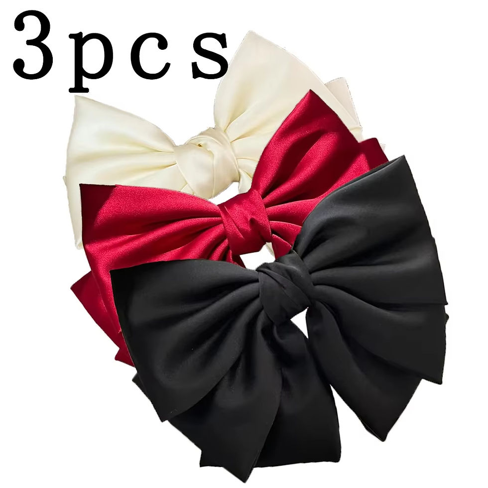Thumbnail: Satin Bow Hairpin – Double-Layer Ribbon Ponytail Clip for Women