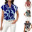 Thumbnail: Women’s Tie Neck Blouse – Short Sleeve Brush Print Summer Top