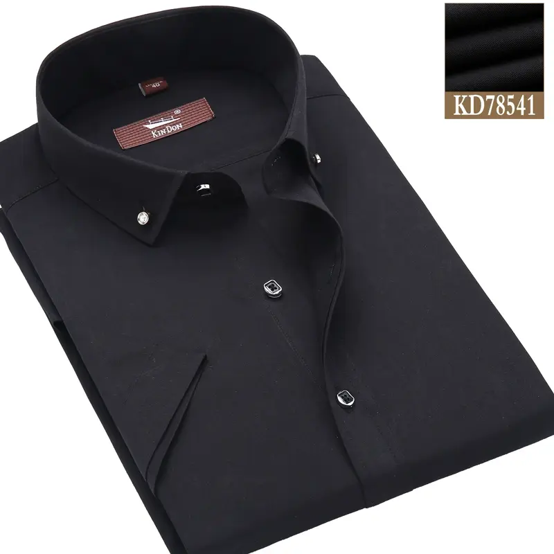 Thumbnail: Men's Orange-Red Long Sleeve Shirt – Slim Fit Business Wedding Fashion