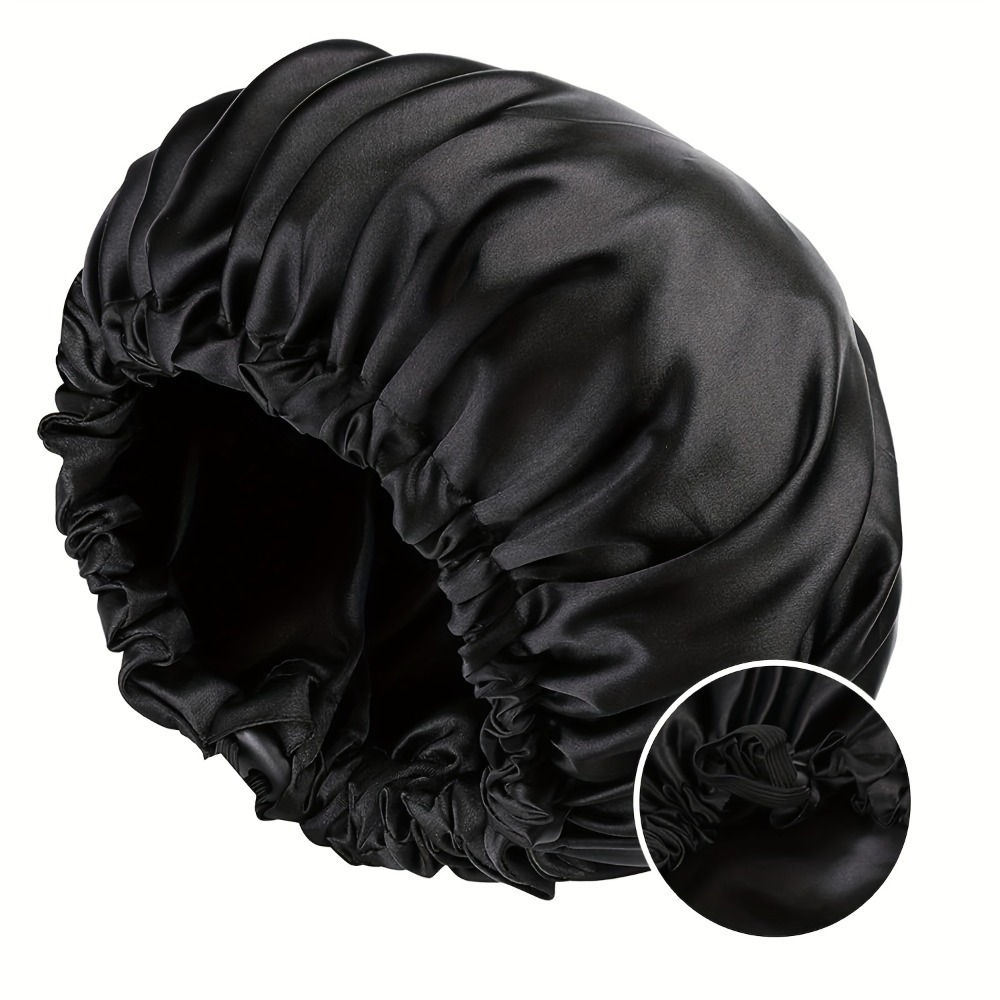 Adjustable Double Layer Satin Sleep Bonnet – Hair Protection for Adults