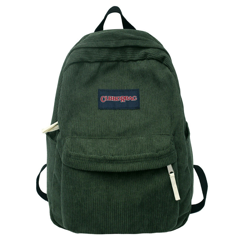 Thumbnail: Vintage Unisex Corduroy Laptop School Backpack for Men and Women